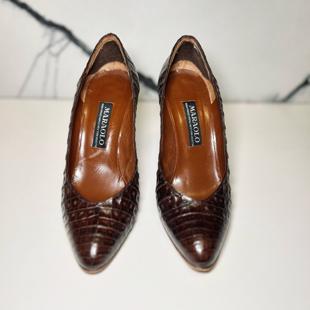 Vintage Maraolo Alligator Leather Heels 7B